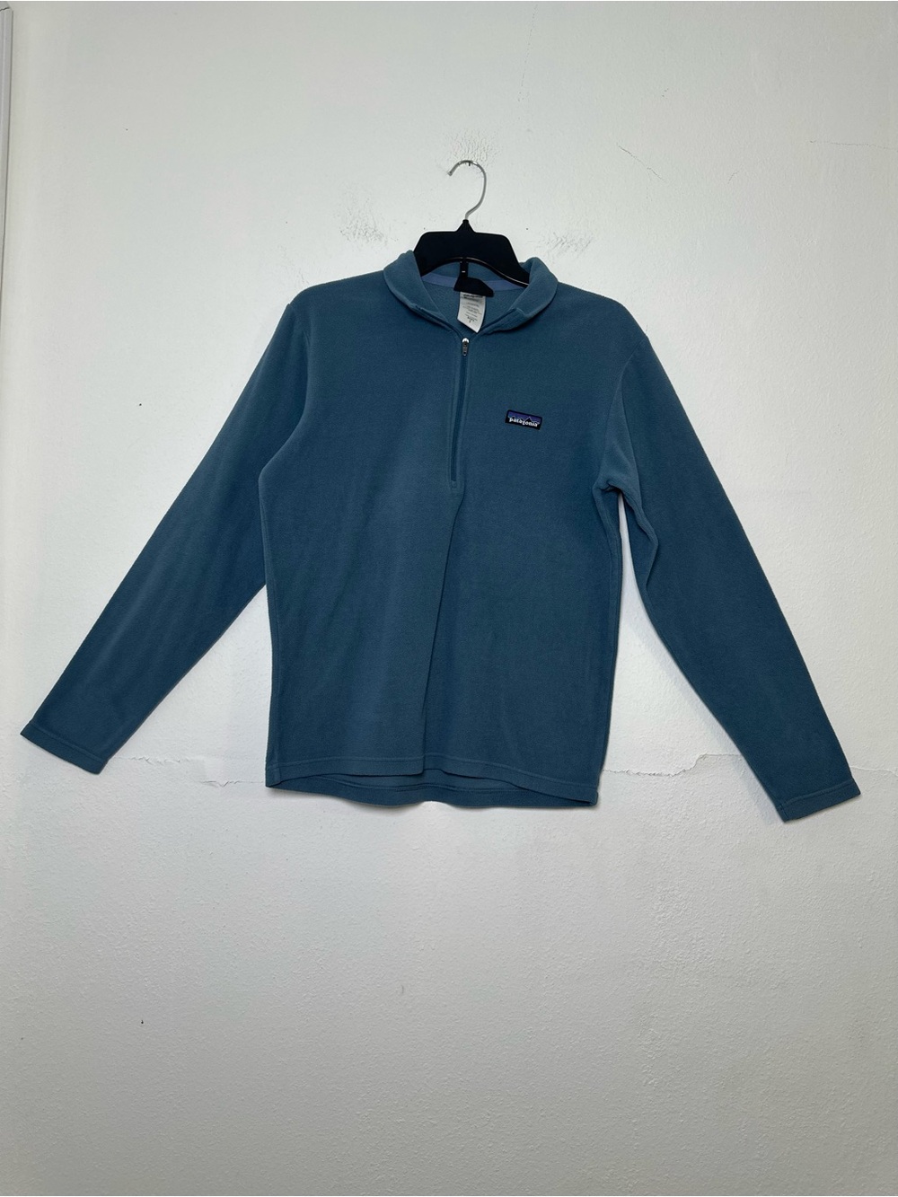 Patagonia Men’s Micro D 1/4 Zip Teal Blue Fleece Winter Pullover Sweater Size S - Picture 2 of 14